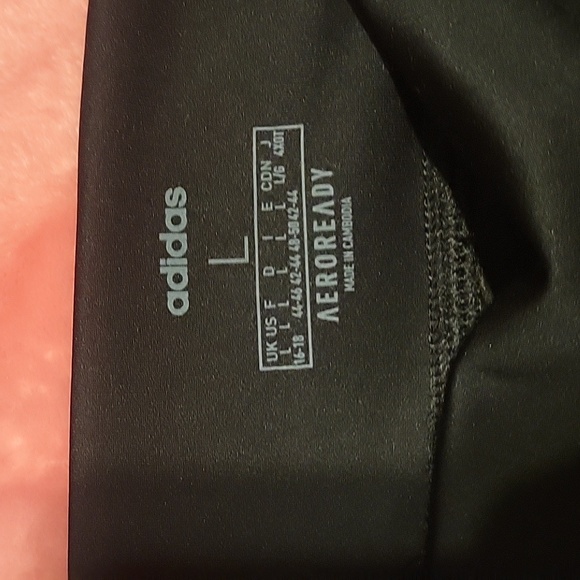 Womens (L) ADIDAS Aeroready Black Leggings - Picture 3 of 5